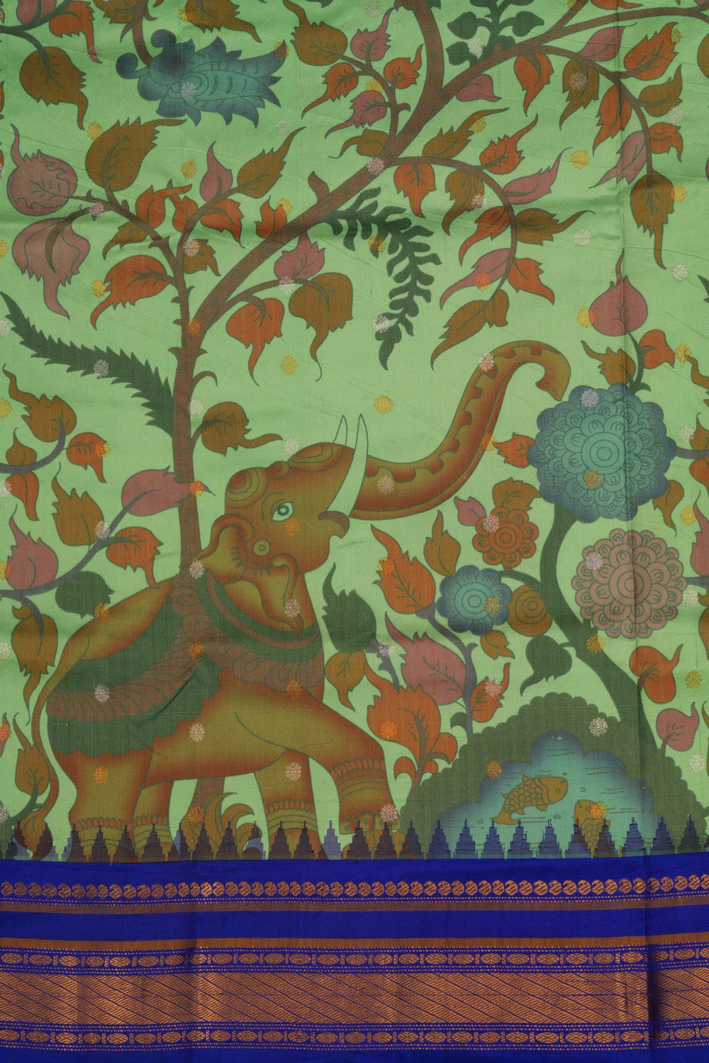 Image of Gadwal Silk Green Saree