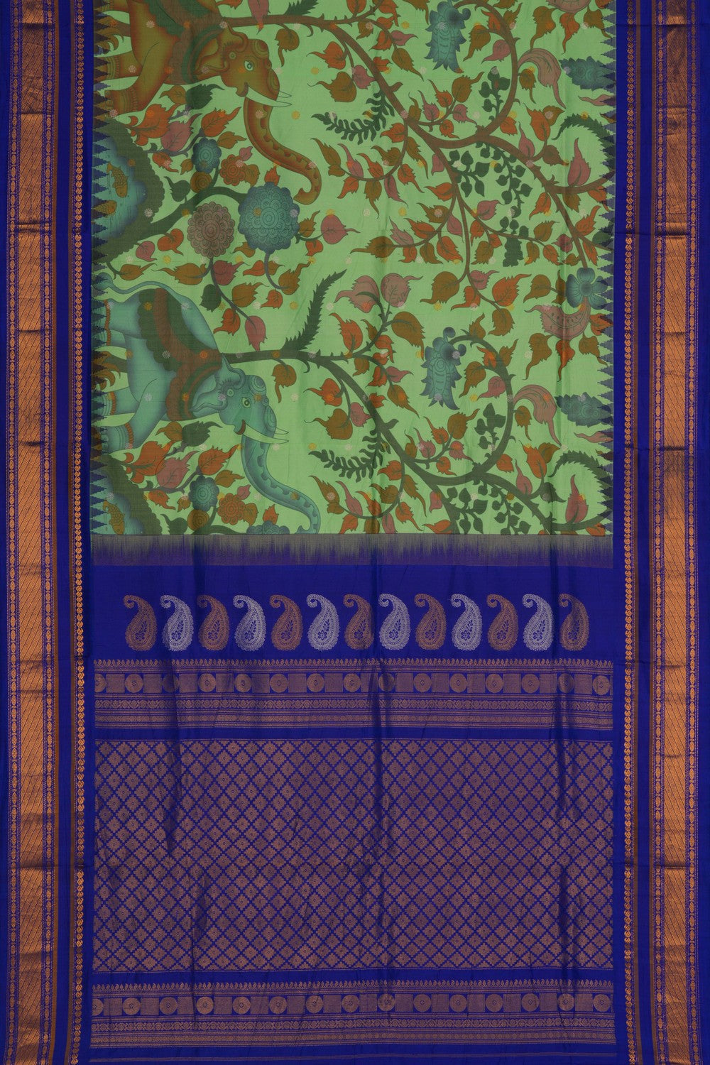 Image of Gadwal Silk Green Saree