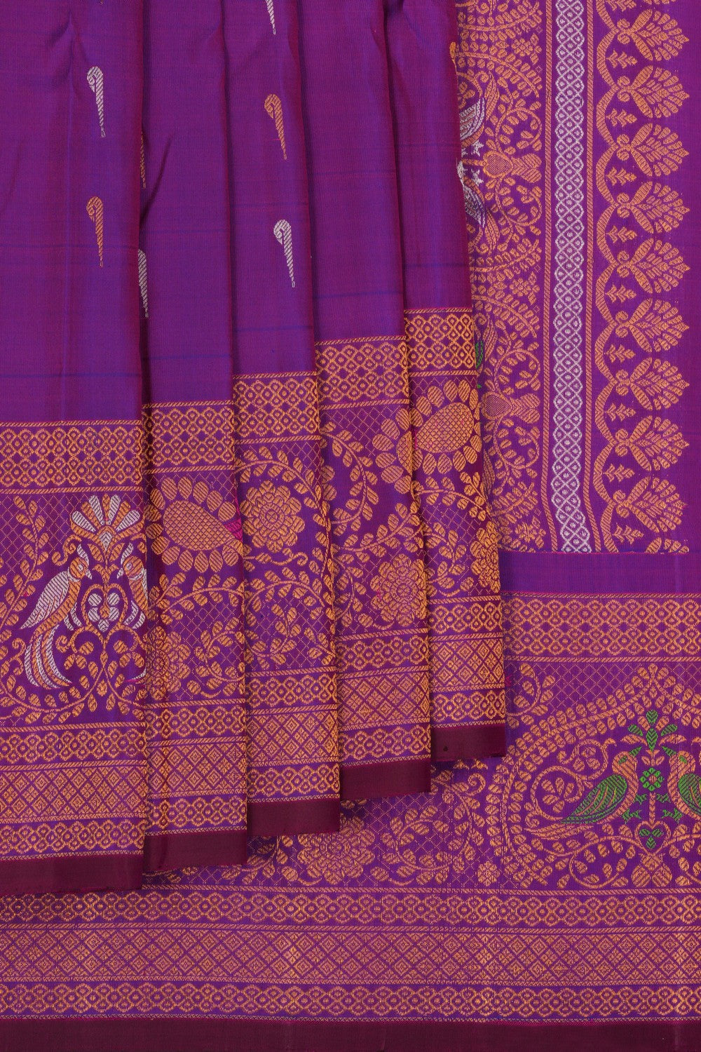 Image of Gadwal Silk Purple Saree