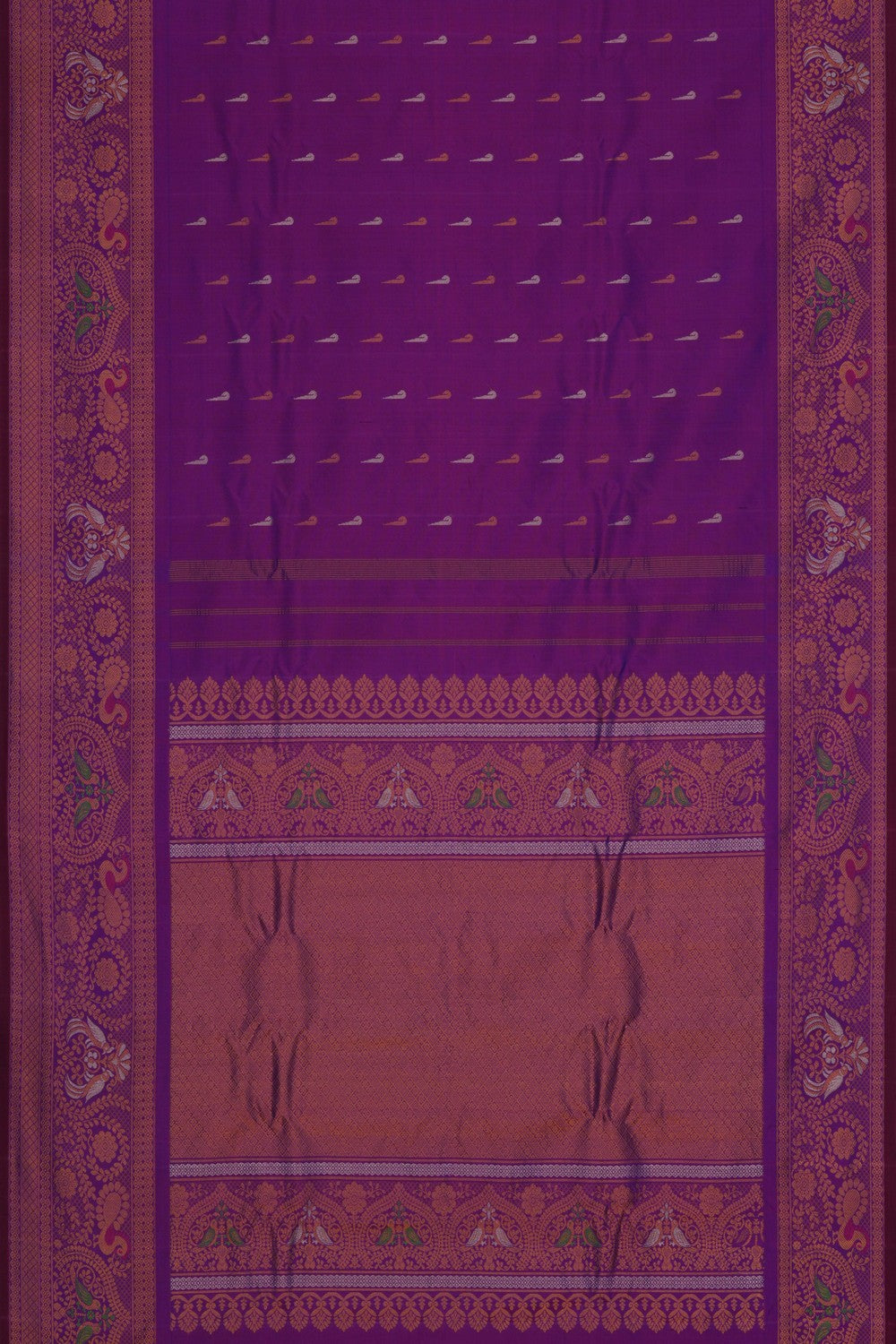 Image of Gadwal Silk Purple Saree