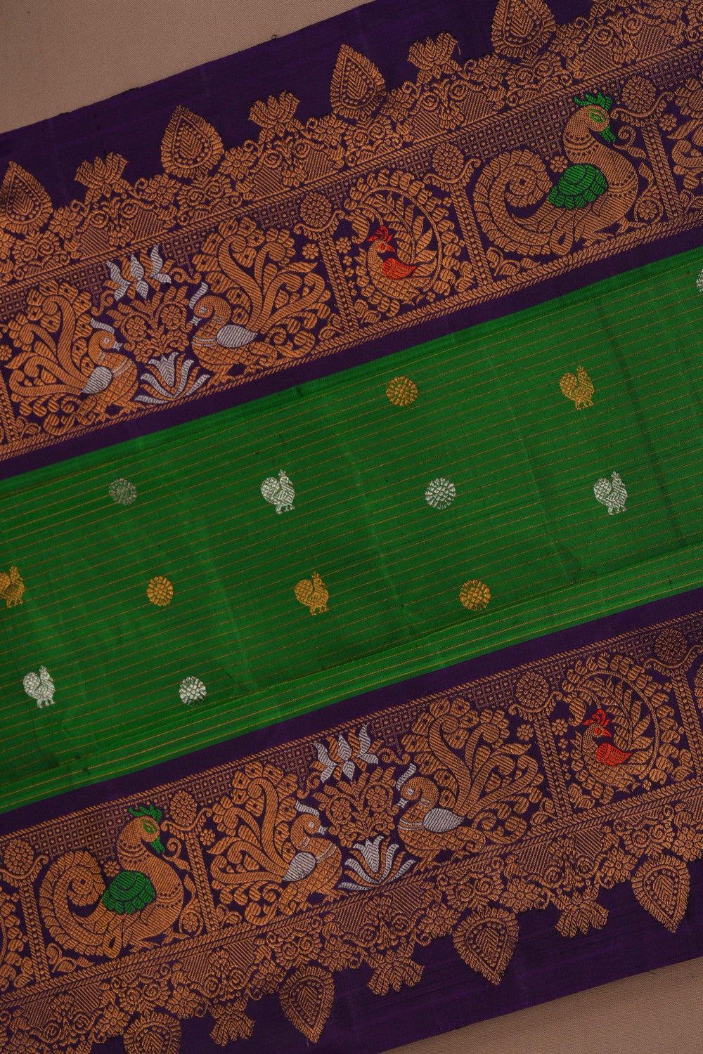 Image of Gadwal Silk Green Saree