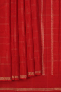 Image of Arani Silk Kattam Red Saree
