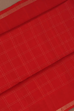 Image of Arani Silk Kattam Red Saree