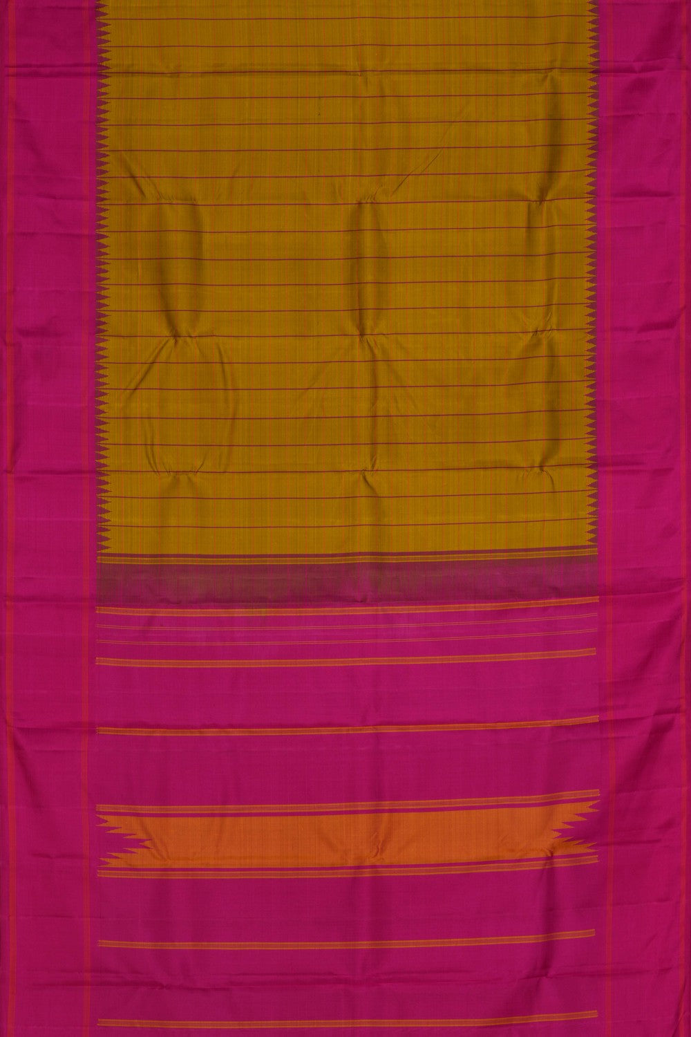 Image of Arani Silk Kattam Green Saree