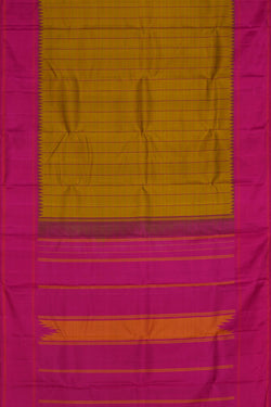 Image of Arani Silk Kattam Green Saree