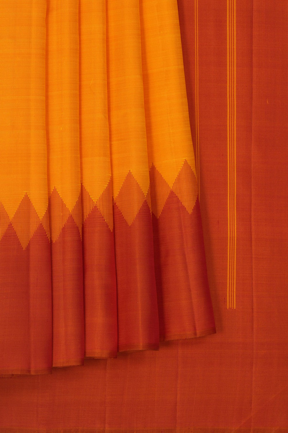 Image of Arani Silk Kattam Mustard Saree