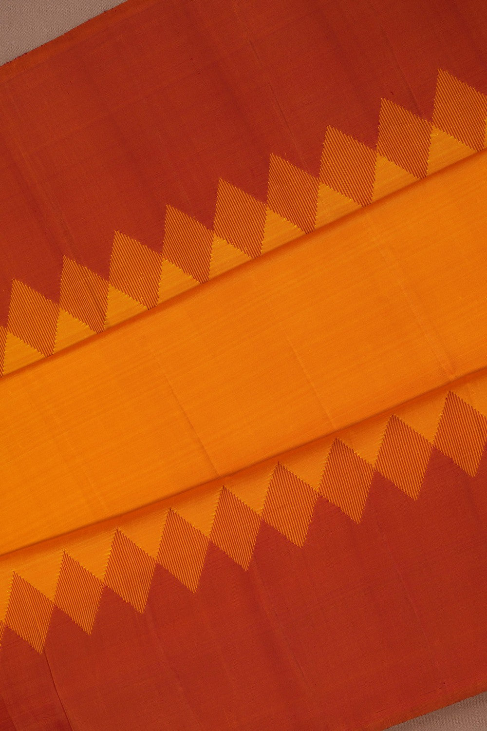 Image of Arani Silk Kattam Mustard Saree