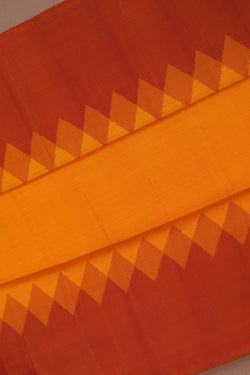 Image of Arani Silk Kattam Mustard Saree