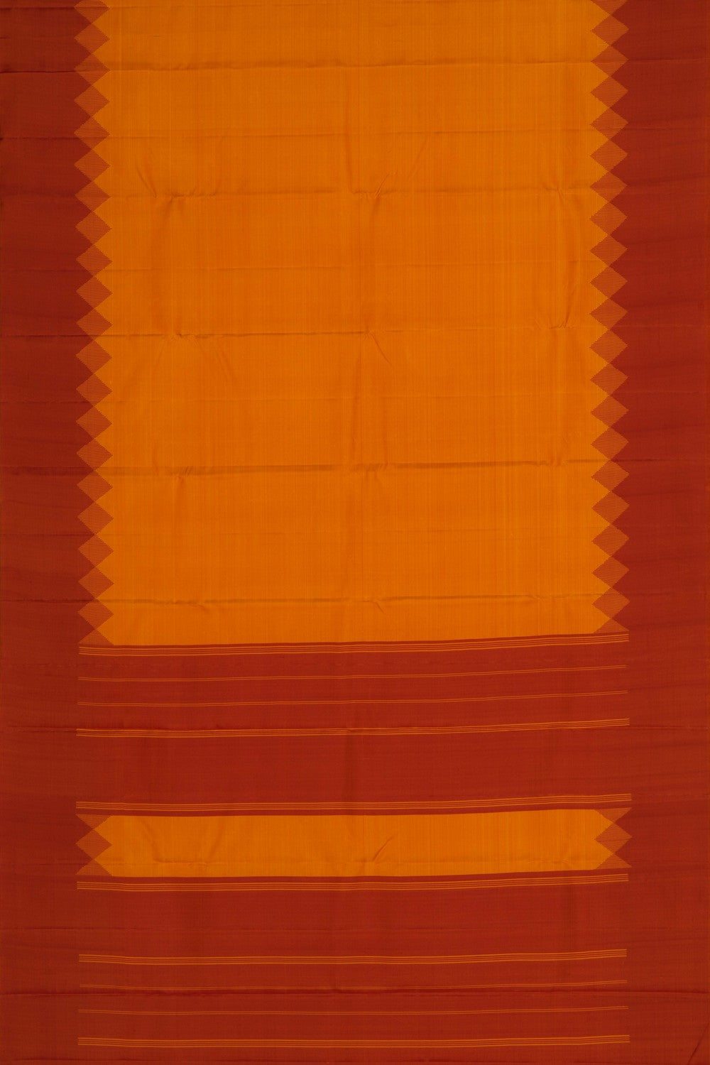 Image of Arani Silk Kattam Mustard Saree
