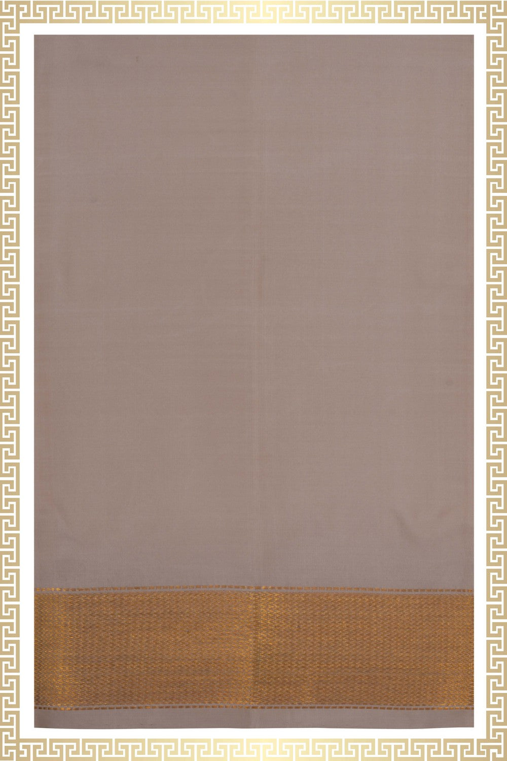 Image of Arani Silk Off-White Dhoti With Kanduva (8 X 4) 3 PCS Set