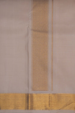 Image of Arani Silk Off-White Dhoti With Kanduva (8 X 4) 3 PCS Set