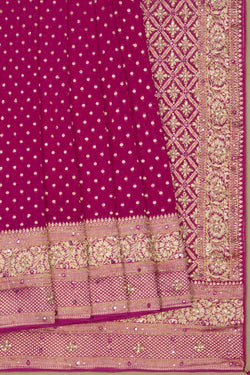 Image of Embroidered Georgette Pink Saree