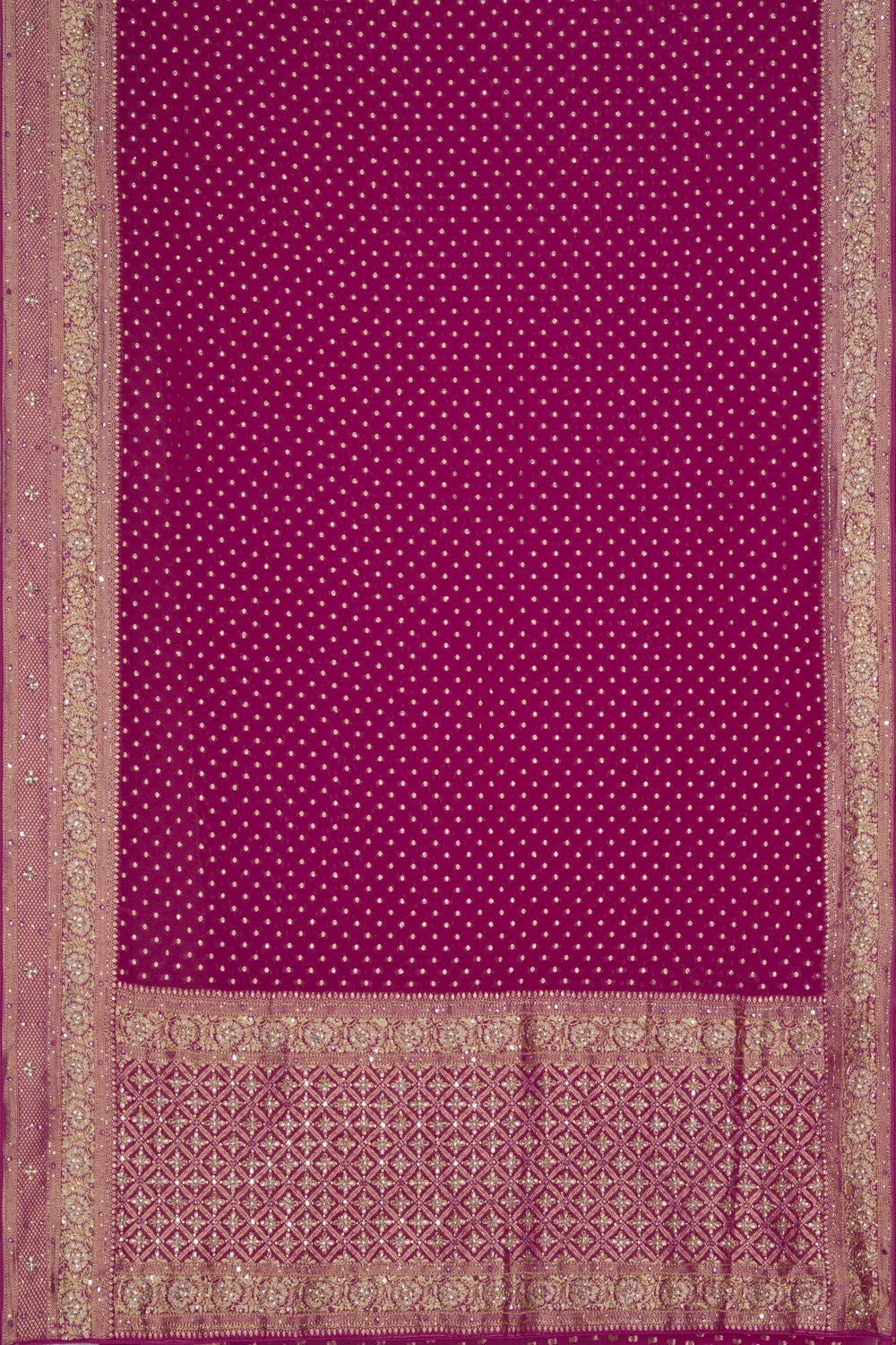 Embroidered Georgette Pink Saree