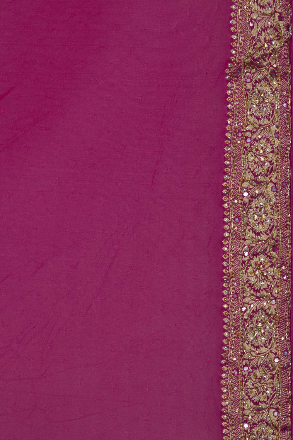 Embroidered Georgette Pink Saree