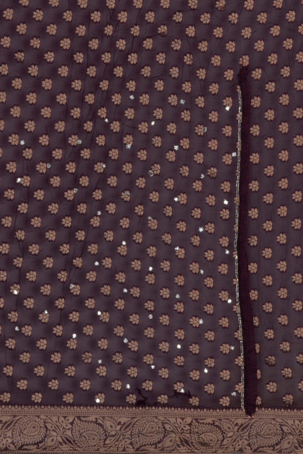 Image of Embroidered Georgette Purple Saree