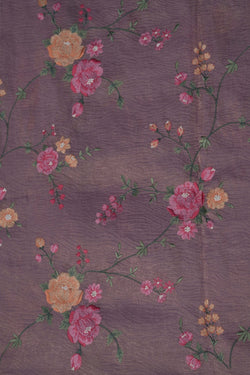 Image of Embroidered Tissue Mauve Purple Saree