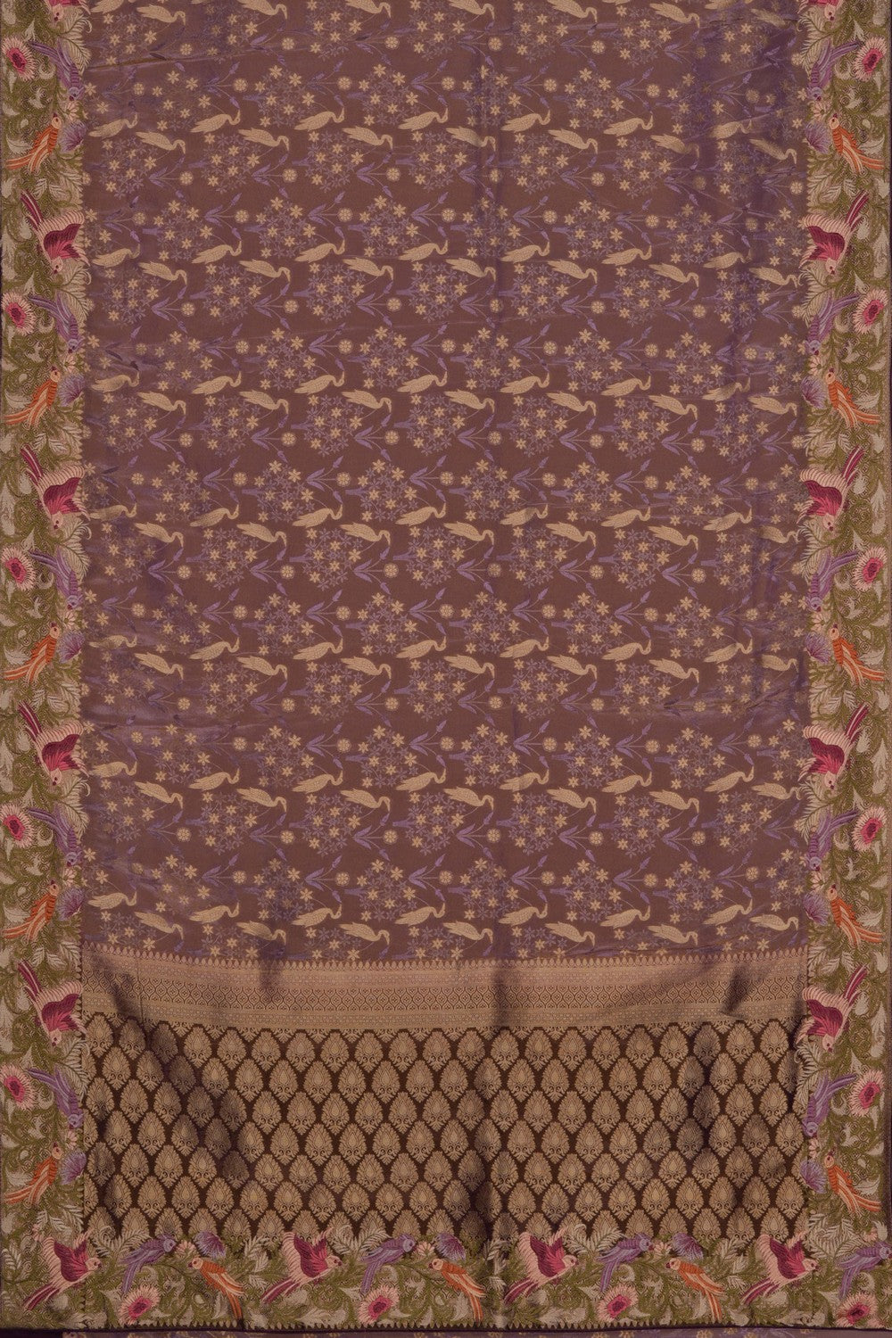 Image of Embroidered Tissue Mauve Purple Saree