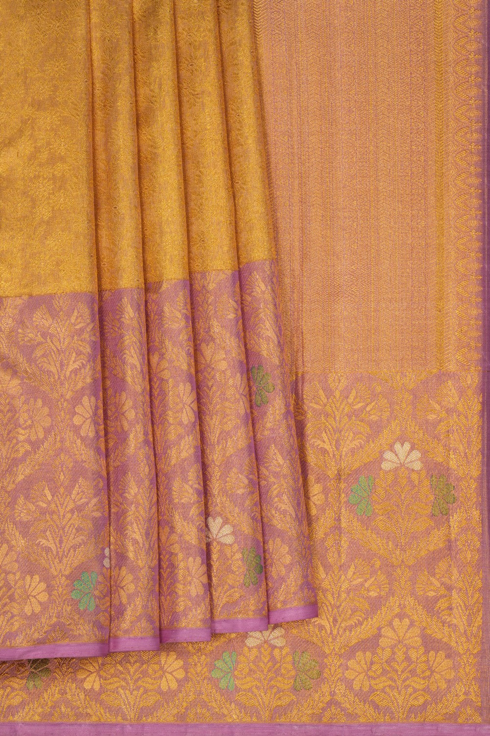 Image of Kanchipattu Gold Tissue Brocade Saree