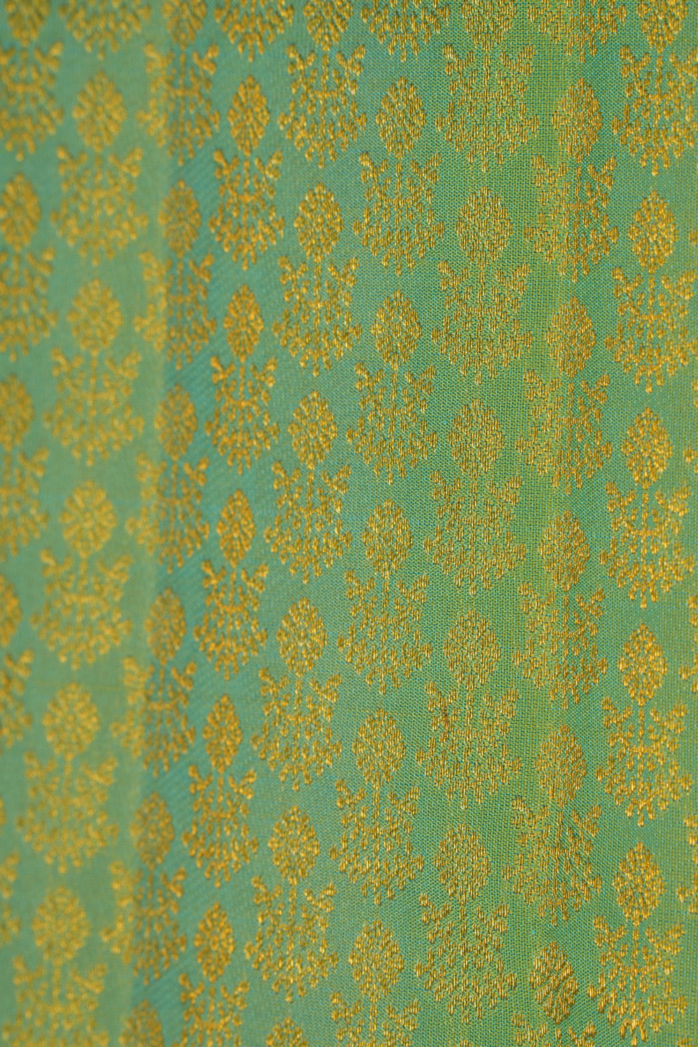 Image of Kanchipuram Silk Sea Green Brocade Saree