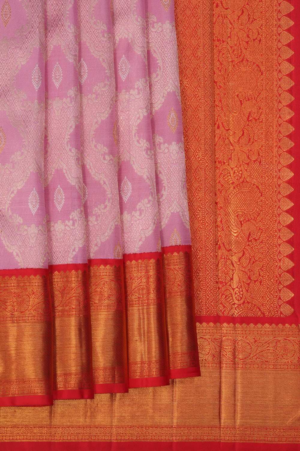 Image of Arani Silk Brocade Pink Saree