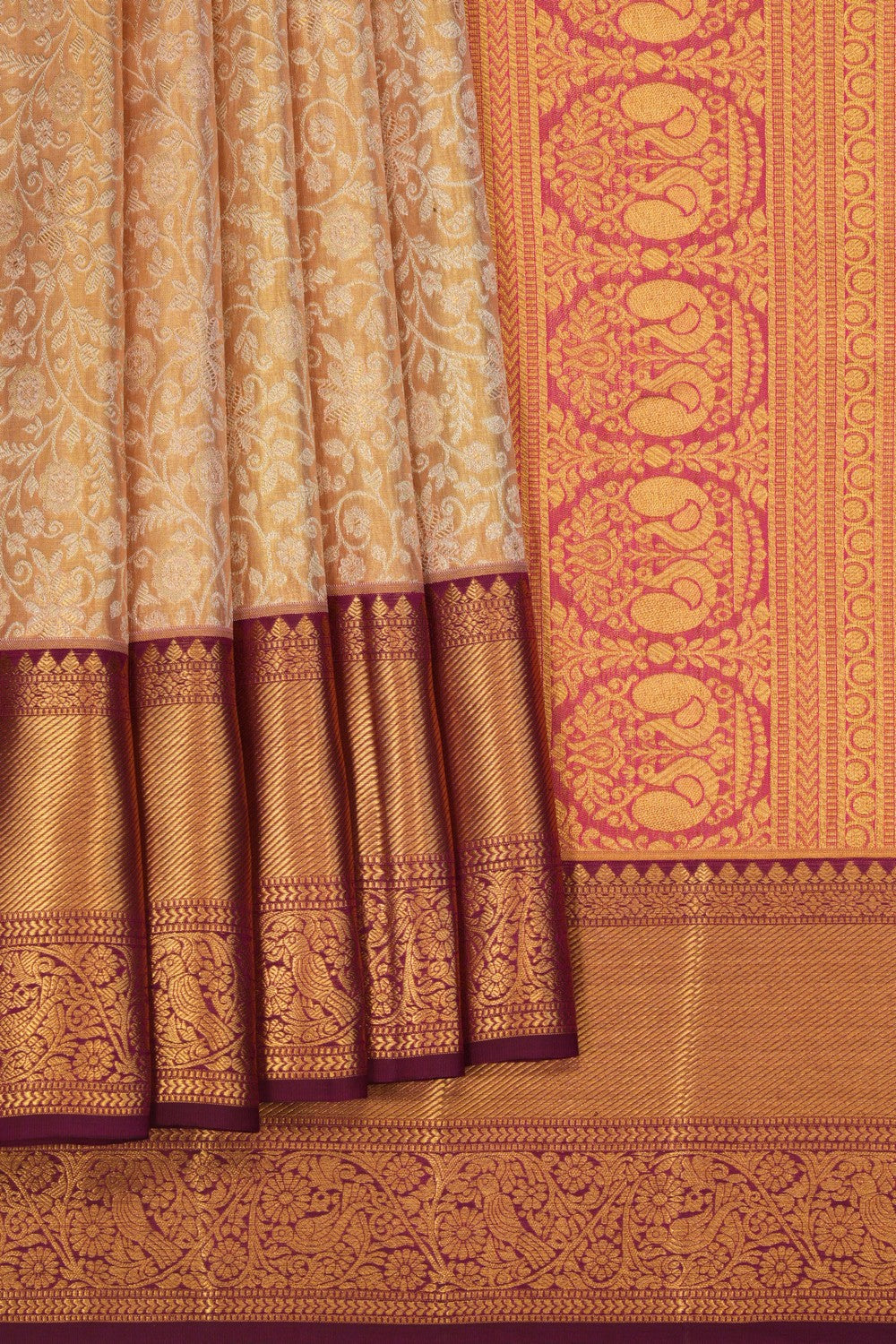 Kanchipattu Gold Tissue Brocade Saree