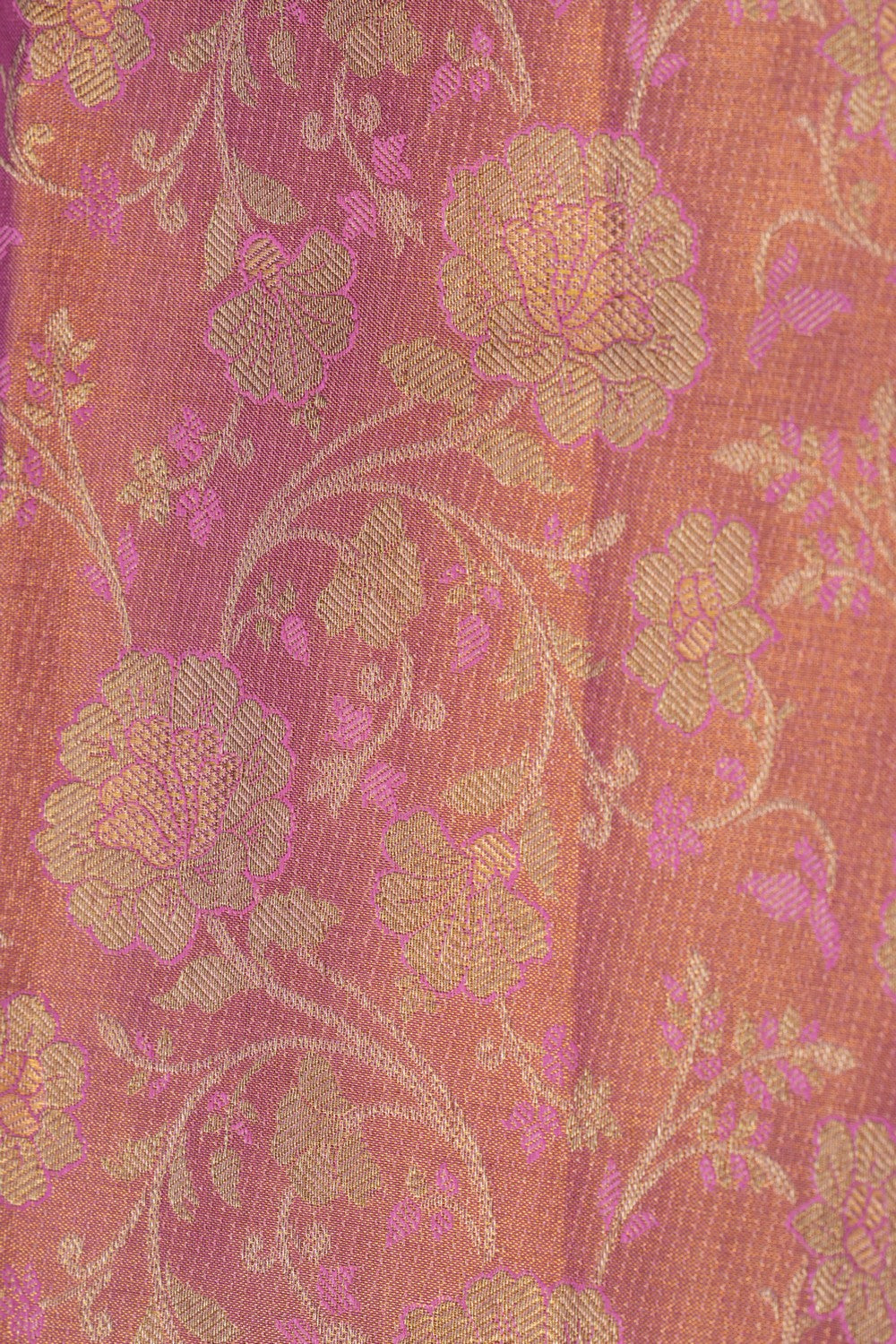 Kanchipattu Gold-Pink Tissue Brocade Saree