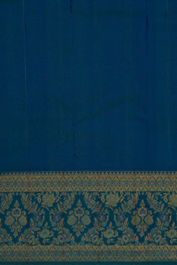Image of Kanchipattu Teal Blue Brocade Saree