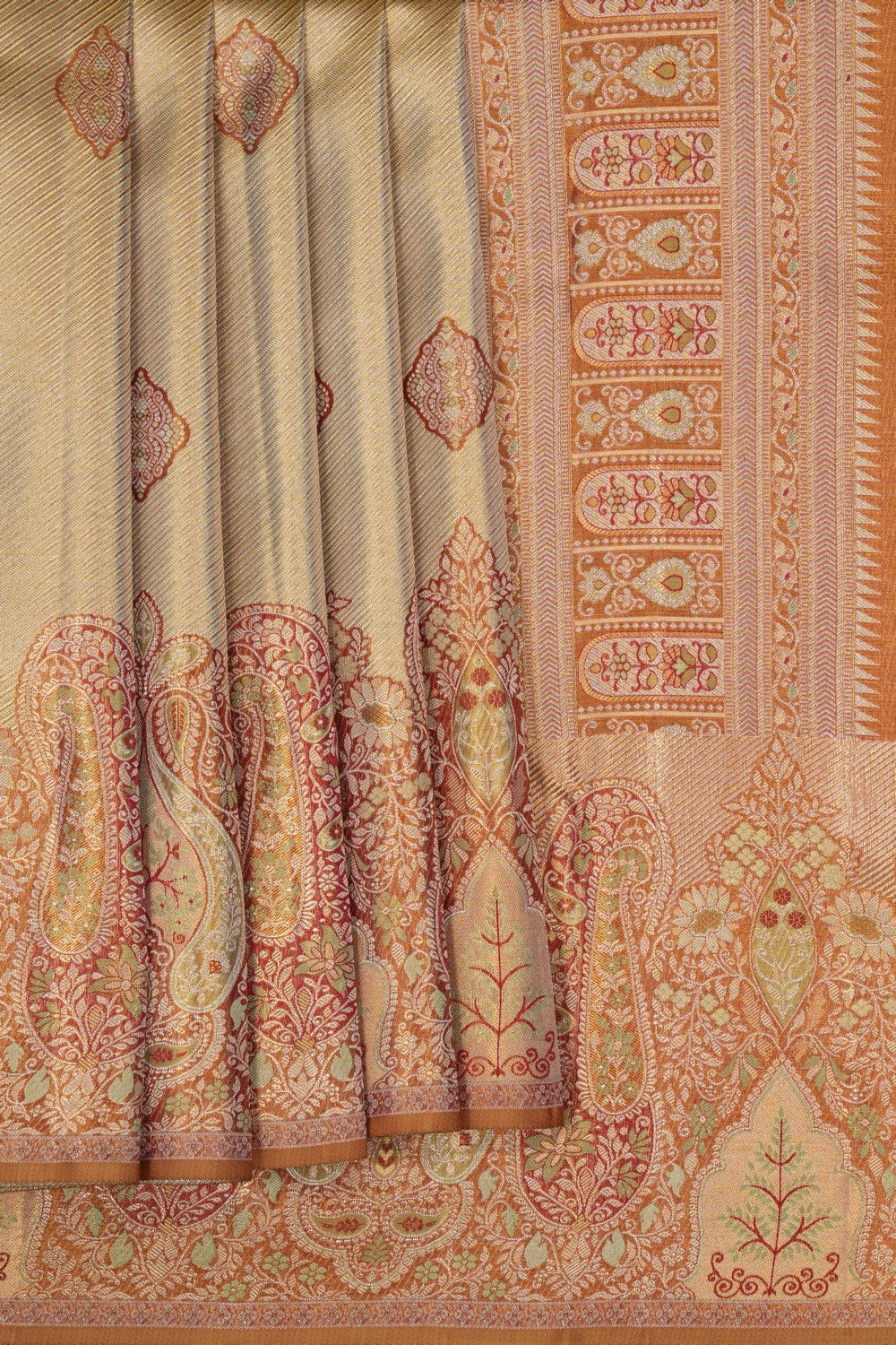 Image of Kanchipattu Gold Tissue Brocade Saree