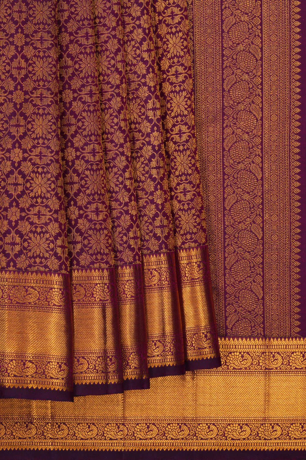Image of Kanchipattu Brocade Violet Saree
