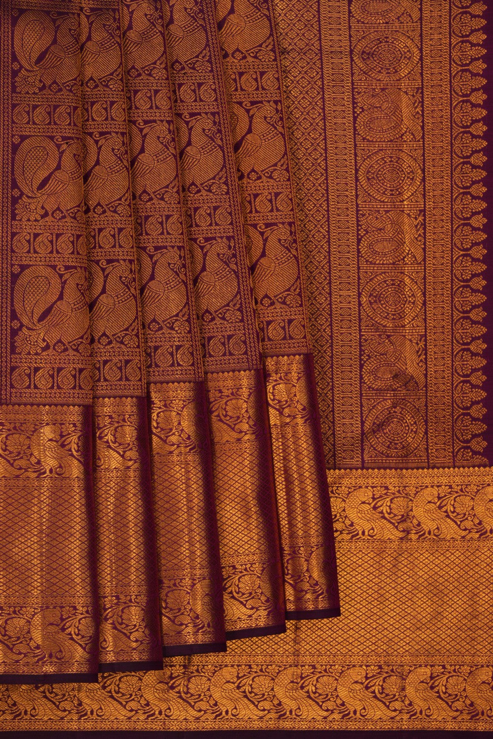 Image of Kanchipattu Brocade Violet Saree