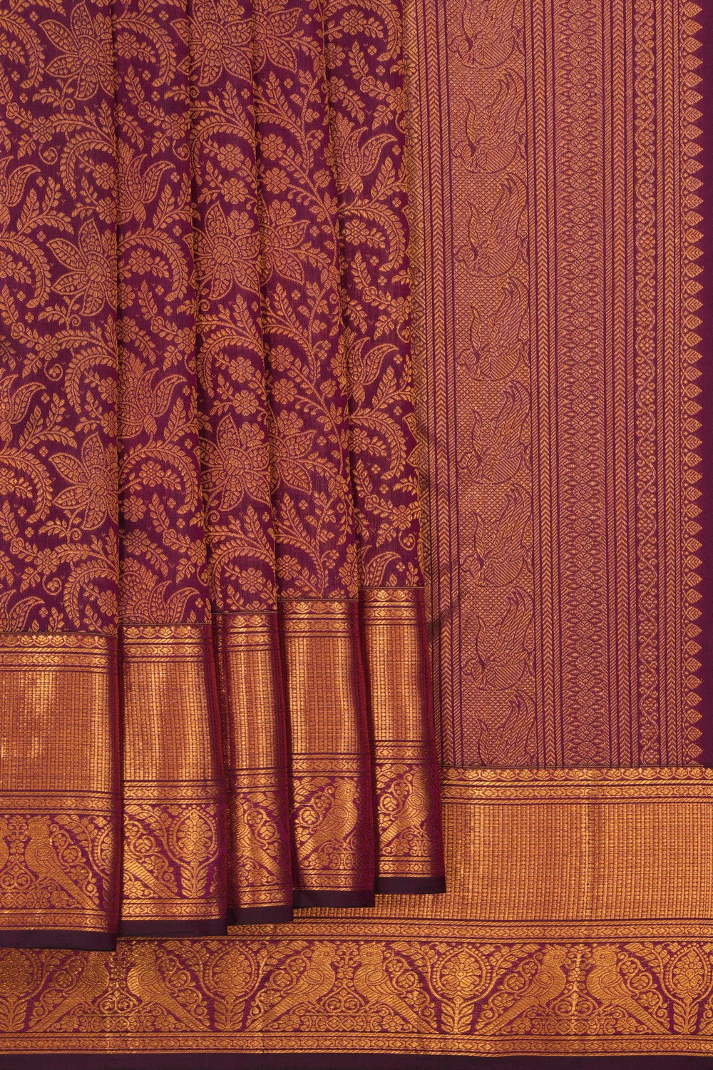 Image of Kanchipattu Brocade Violet Saree