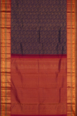 Image of Kanchipattu Brocade Indigo Blue Saree