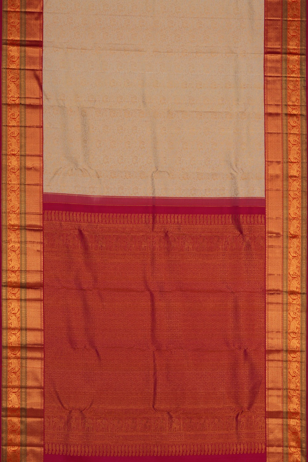 Image of Kanchipattu Brocade Off White Saree