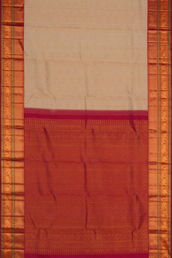 Image of Kanchipattu Brocade Off White Saree