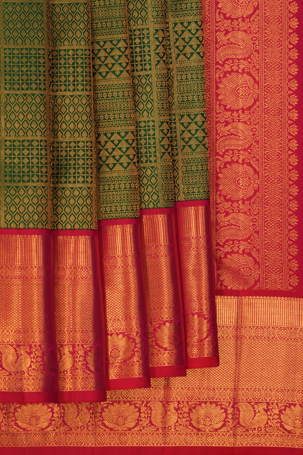 Kanchipattu Brocade Green Saree