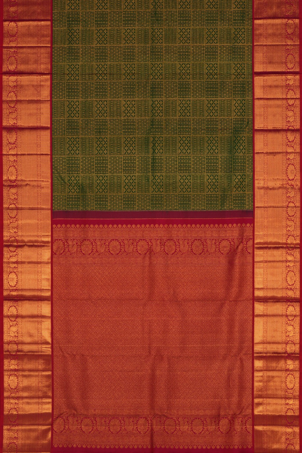 Kanchipattu Brocade Green Saree