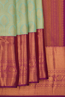 Image of Kanchipattu Brocade Mint Green Saree
