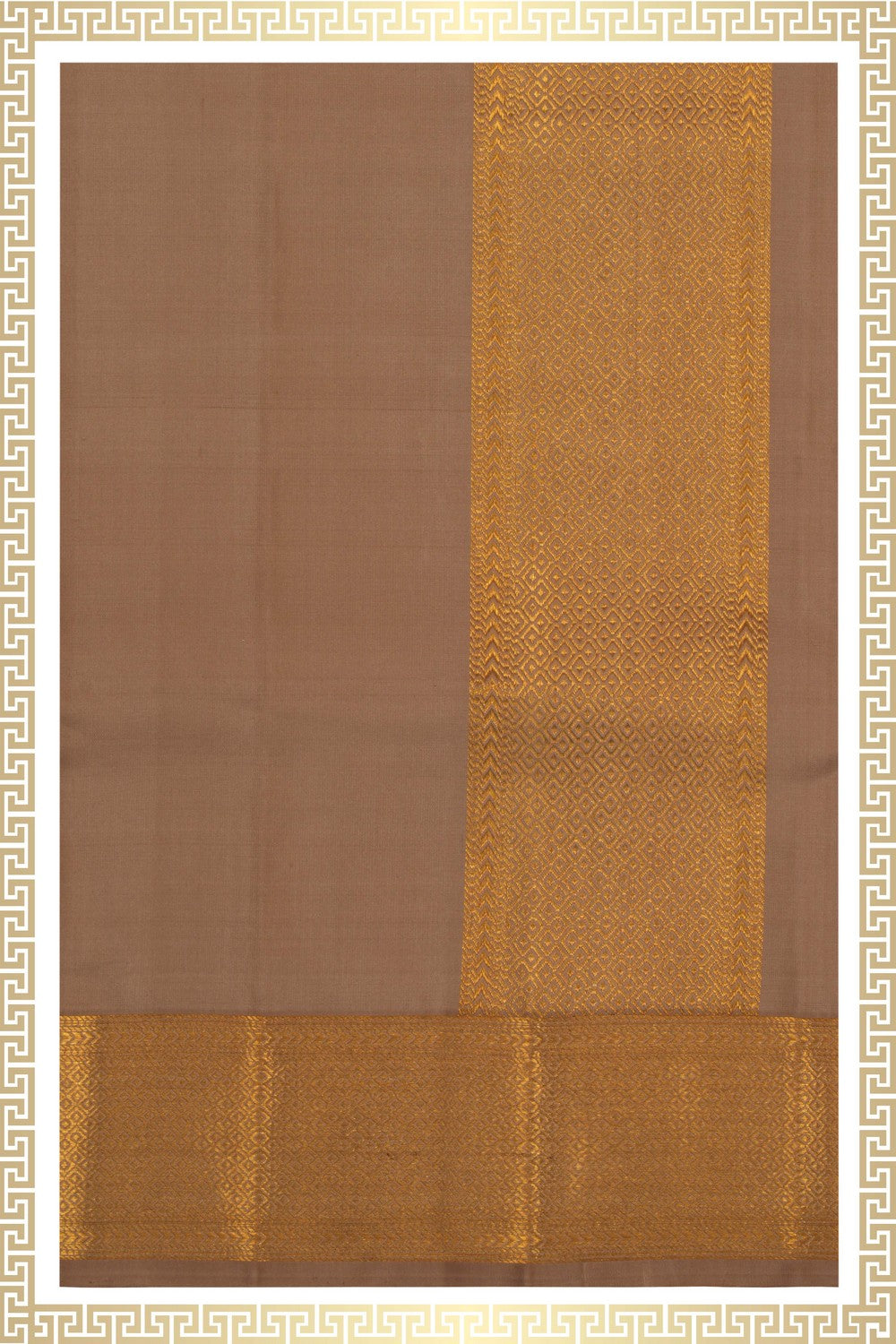 Image of Kanchi Silk Off-White Dhoti With Kanduva (8 X 4)