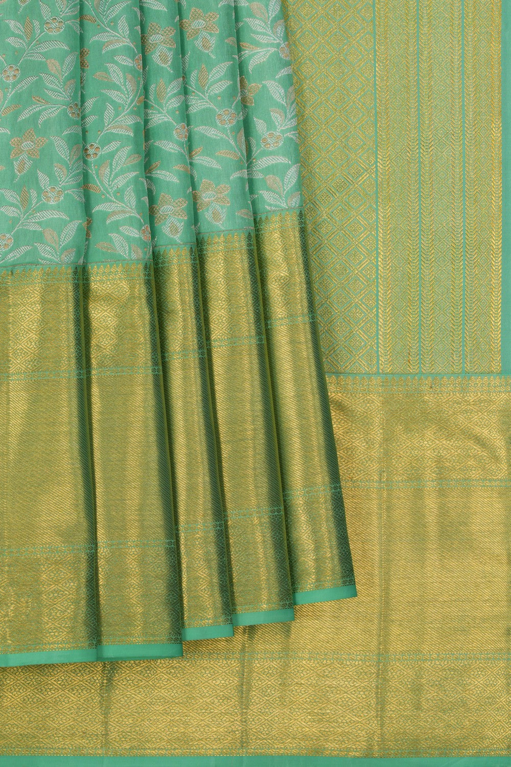 Kanchipattu Mint Green Brocade Saree