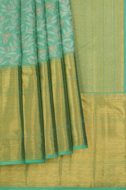 Image of Kanchipattu Mint Green Brocade Saree