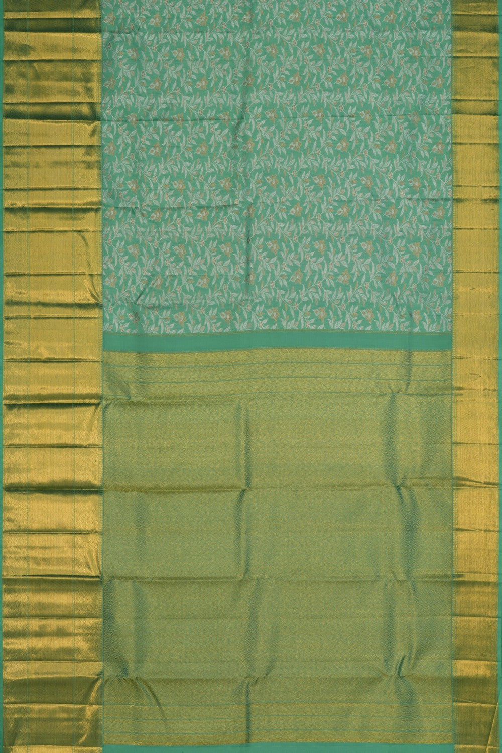 Kanchipattu Mint Green Brocade Saree
