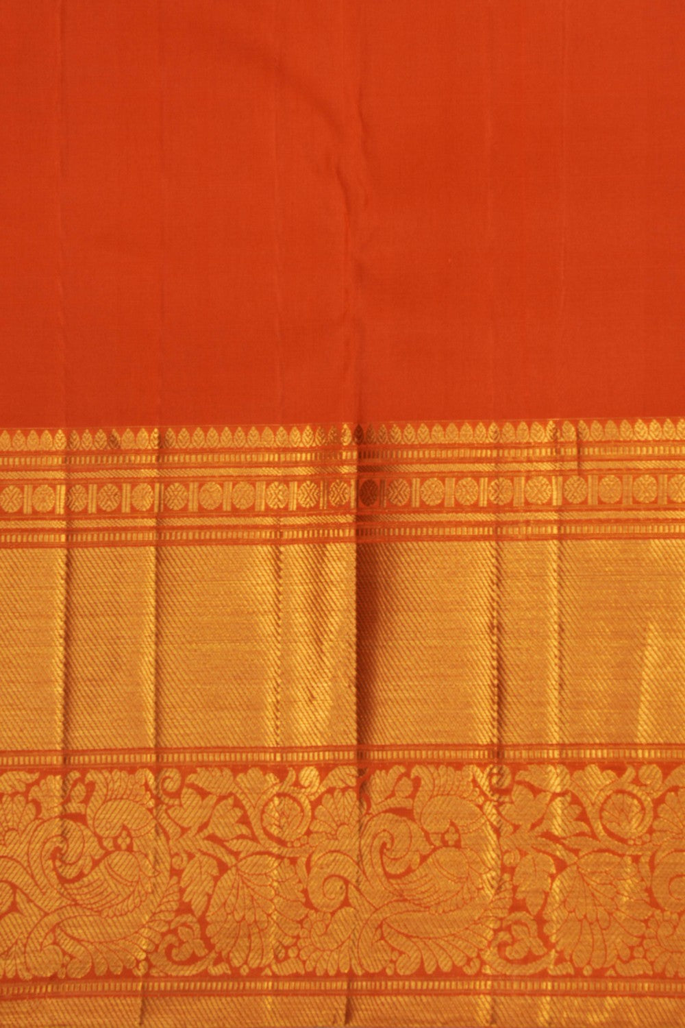 Image of Kanchipattu Coral Orange Brocade Saree