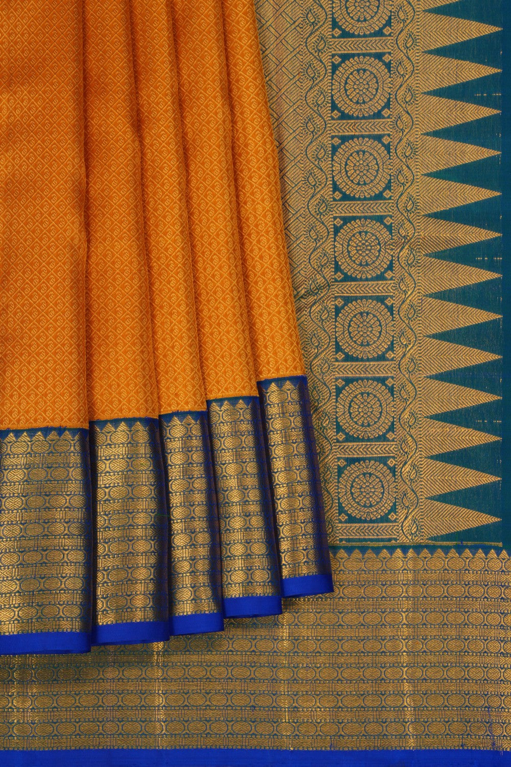 Image of Kanchipattu Mustard Brocade Saree