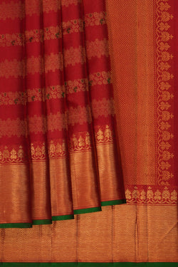 Image of Arani Silk Brocade Red Saree