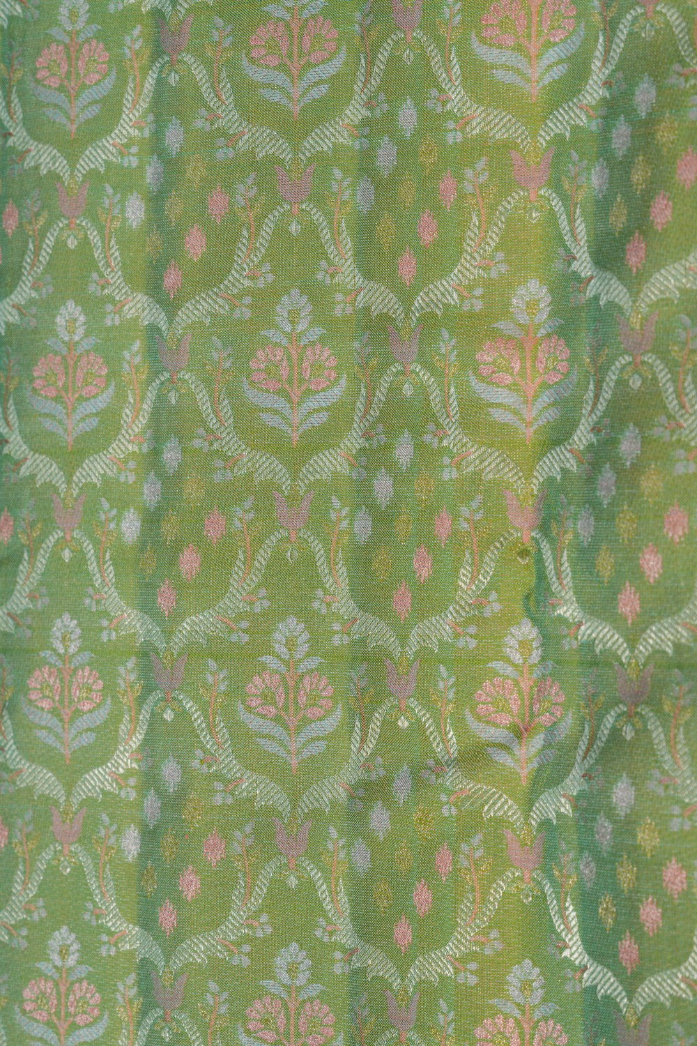 Image of Arani Silk Shimmering Sea Green Saree