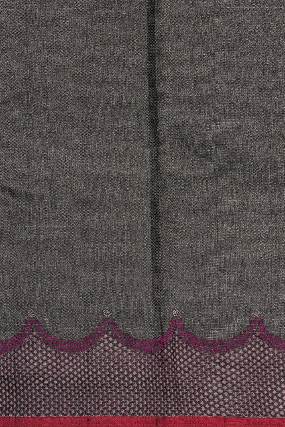 Arani Silk Brocade Silver Saree