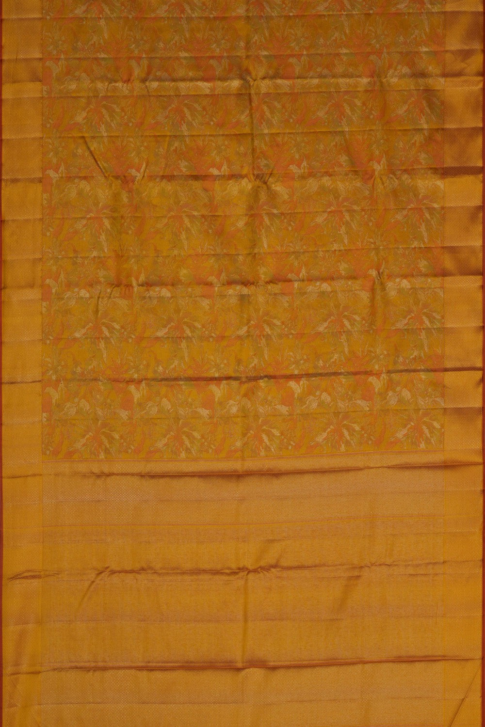 Image of Arani Silk Shimmering Yellow Saree