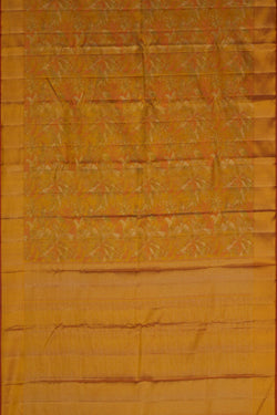 Image of Arani Silk Shimmering Yellow Saree