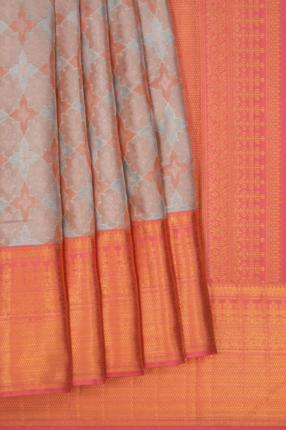 Arani Silk Brocade Beige Saree