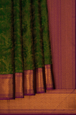 Image of Arani Silk Brocade Green Saree